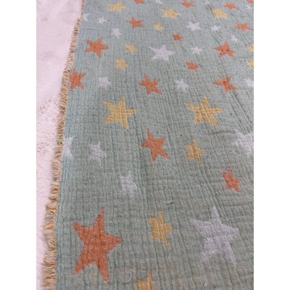 inup home Teen Made In Portugal Star Blanket Blue Orange Yellow